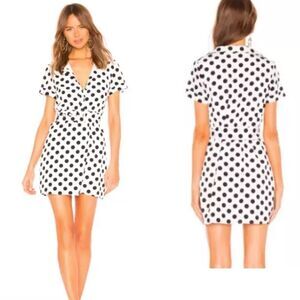 Superdown • Paula Button Up Dress in Black & White